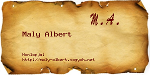 Maly Albert névjegykártya